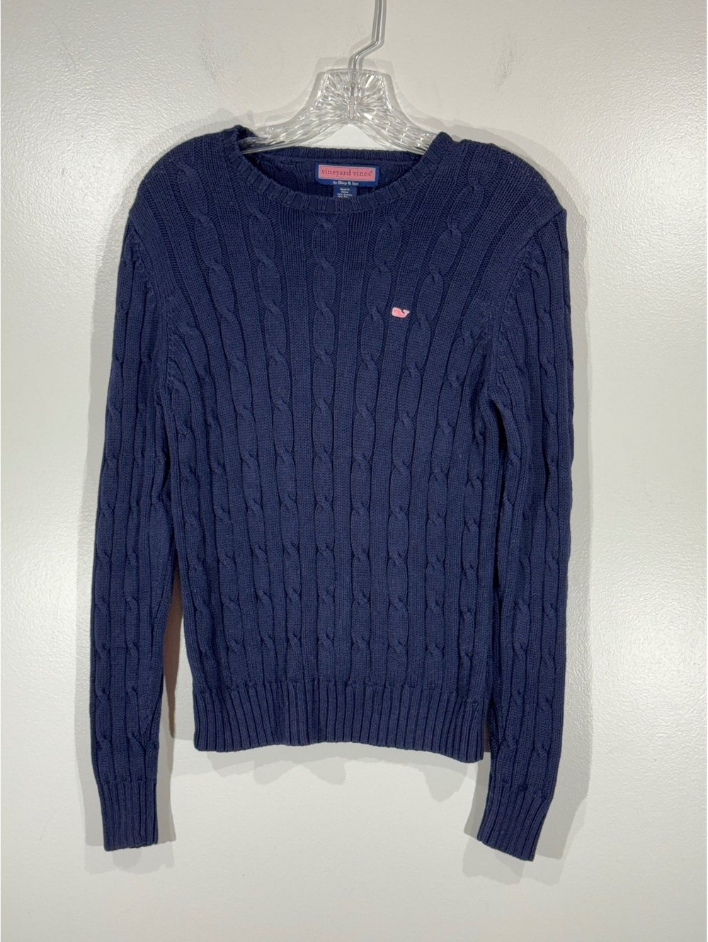 Vineyard Vines Cable Knit Sweater Unmarked Approx Small Cotton Blend